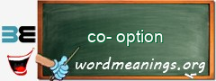 WordMeaning blackboard for co-option